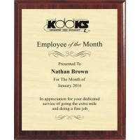 Employee of the Month Plaque Cherry Walnut Style 6X8