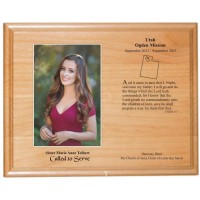 LDS Missionary Plaque 6X8 Engraved into Red Alder