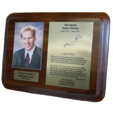 LDS Missionary Plaque Genuine Walnut 8X10 GWR810