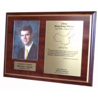 LDS Missionary Plaque Laminate Cherry Walnut Style 8X10