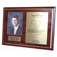 LDS Missionary Plaque Laminate Cherry Walnut Style 8X10